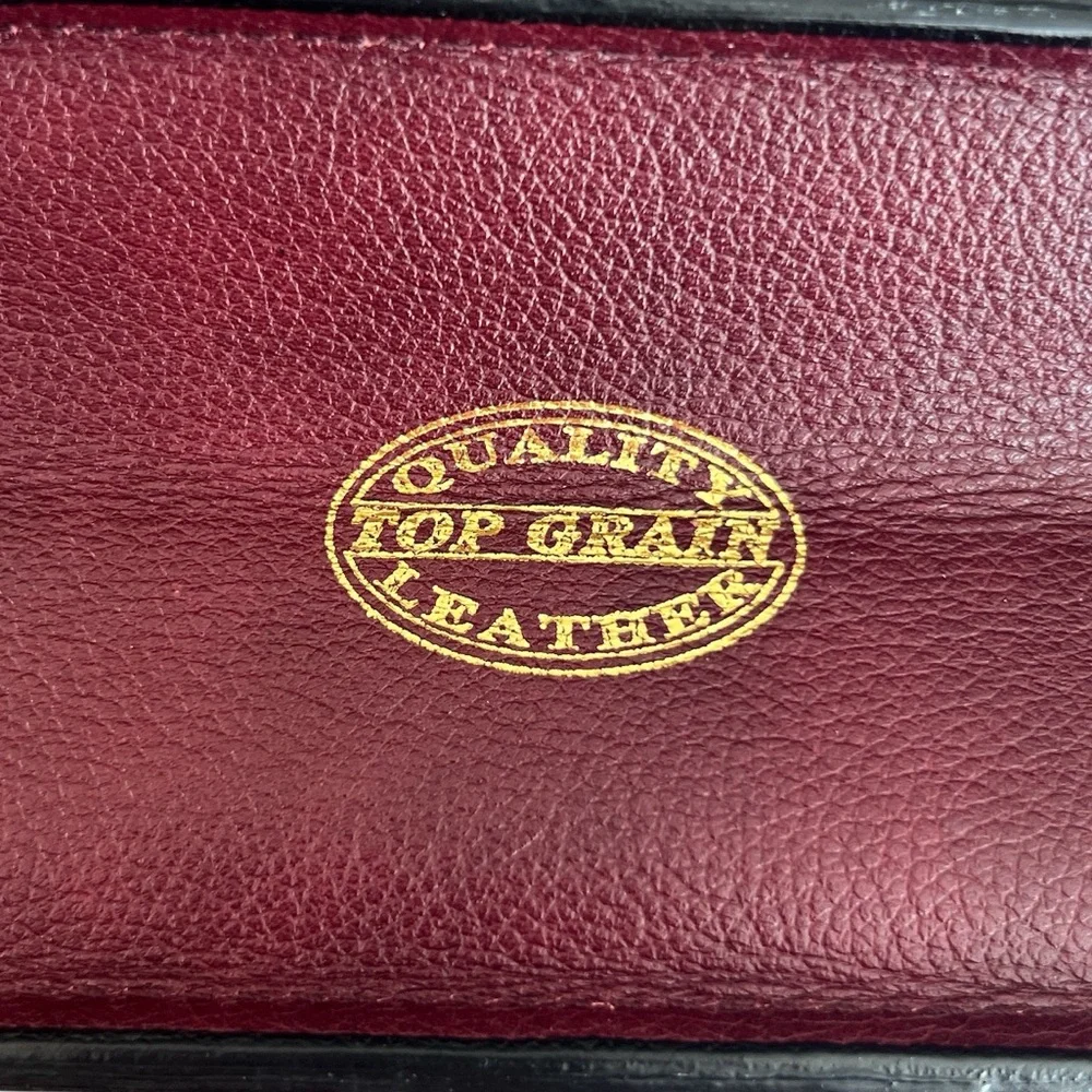 Vintage Mark Phillip top grain leather luxury Burgundy Leather Briefcase